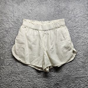 Universal Thread Ivory Pull On Shorts Size Small Linen Pockets Casual Beach